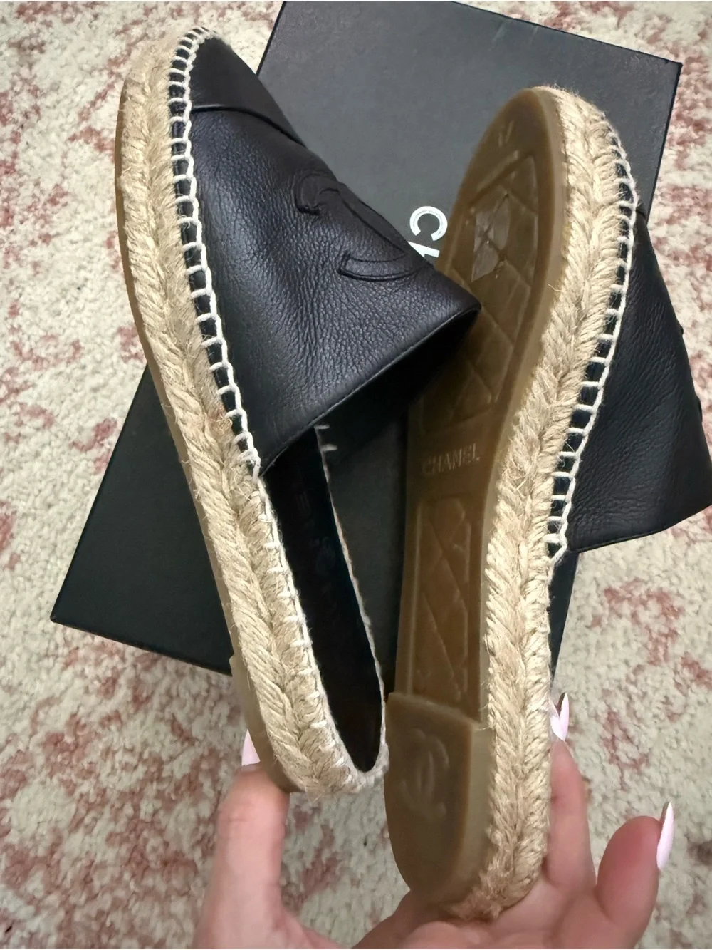 Chanel Logo Espadrilles/Mules